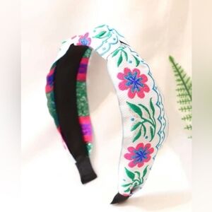 Floral Embroidered Headband - Multicolor